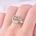 thumbnail image 5 of Anillo con microincrustaciones en forma de corazón europeo y americano con Dios anillo bicolor para mujer, 5 of 5