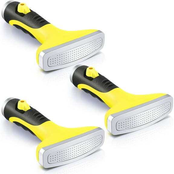 Spray Nozzle for Garden Hose, Heavy Duty Garden Hose Head Spray for Watering Wand with Flow Control and Ergonomic Insulated Grip, Yellow (3 Pcs)