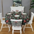 thumbnail image 2 of Dark Christmas Tree and Gift Pattern Round Tablecloth 60"x60",Wrinkle Wipeable Table Cloth for Kitchen Dining Room Picnic Patio Party, 2 of 6