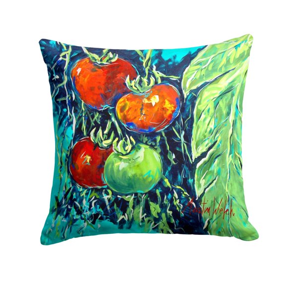 Carolines Treasures MW1359PW1414 Tomatoe Tomato Fabric Decorative Pillow  14Hx14W multicolor