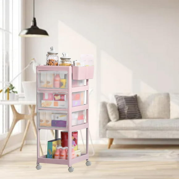Transparent Design Multi Drawer Storage Mobile Organizer Rolling Storage Cart For Supplies In White With Ample Storage Space