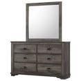 thumbnail image 4 of Traditional Rustic Style 6pc King Size Bed Dresser Mirror Chest 2x Nightstand Set Bedroom Wooden Furniture Gray Finish, 4 of 5