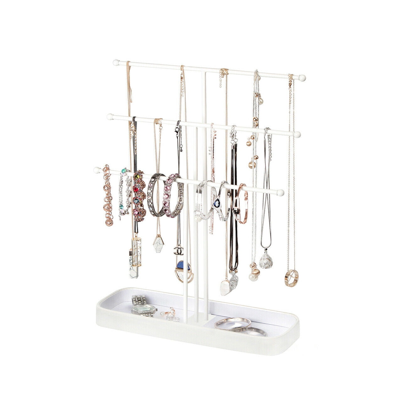 Jewelry Stand Metal 3 Tier Necklace Holder and Jewelry Organizer Stand