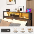 thumbnail image 3 of Full Size Bed Frame with Storage Headboard & USB Charging Station, Metal Platform Bed with Built-In Bookshelf, Underbed Storage Space, Noise-Free Design, Quick Assembly, No Box Spring Required, Black, 3 of 8