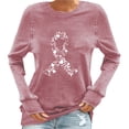 thumbnail image 1 of Staron Hauts d'Automne pour Femmes 2024 Chic Décontracté Sensibilisation au Cancer du Sein Chandails Basiques Ruban Rose Col Rond Chandail Tunique Légère Hauts Cadeaux pour Femmes pour Noël, 1 of 4