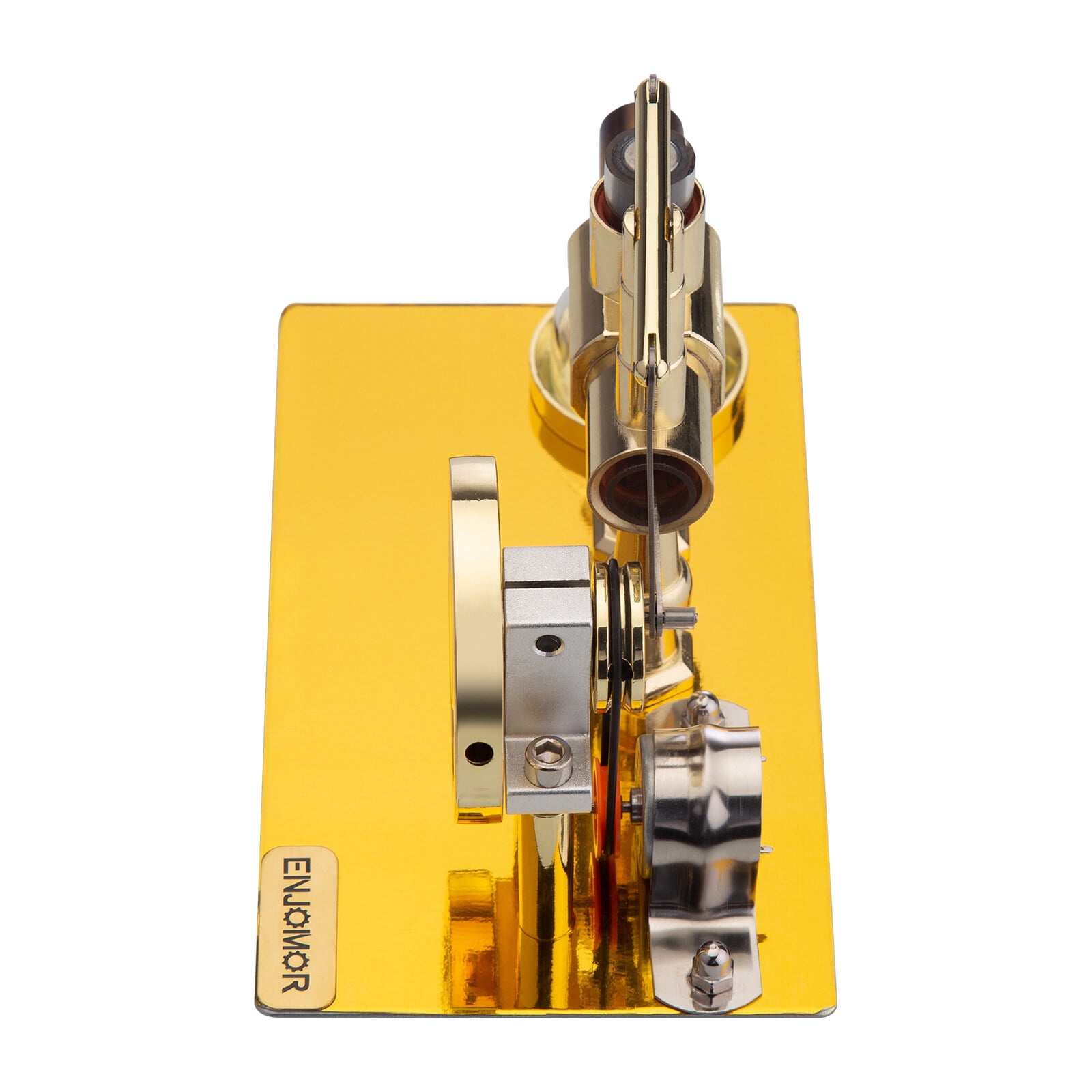 Metal Balance Single Cylinder Stirling Engine Model, External Combustion Hot Air Engine with LED Bulb Power Generation, STEM Education & Desktop Collectible Gift for Hobbyists