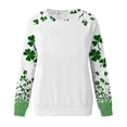 thumbnail image 4 of Chandail Décontracté pour Femmes Coupe Ample Manches Longues Imprimé Col Rond avec Manches Raglan pour la Saint-Patrick et le Printemps, 4 of 5