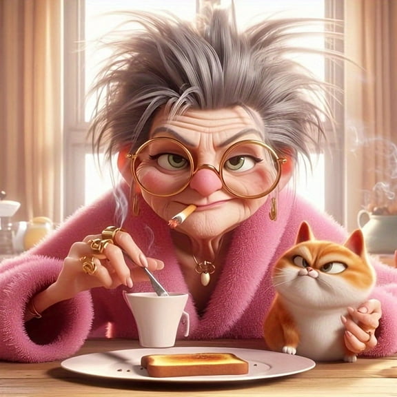 Diamond Painting Kits for Adults Cartoon Grandma Full Drill DIY Diamond Art for Adults Beginners Picture Art Crystal Painting for Home Wall Decor