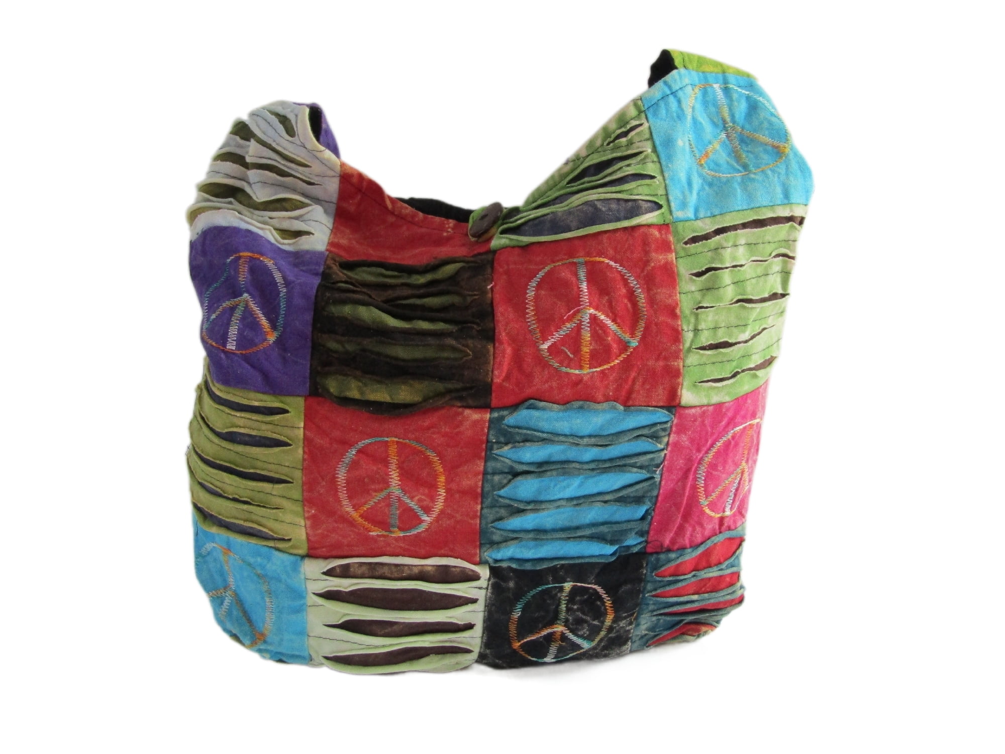 JUPA Place Patchwork Shoulder Crossbody Hippie Bag - Colorful Cotton Messenger Sling Bohemian Handbag - Shoulder Beach Bag Bohemian Purse