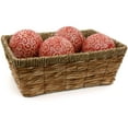 thumbnail image 2 of Oriental Furniture 4" Red and Beige Vines Porcelain Ball Set, Decorative item, Center piece, living room item, 2 of 2