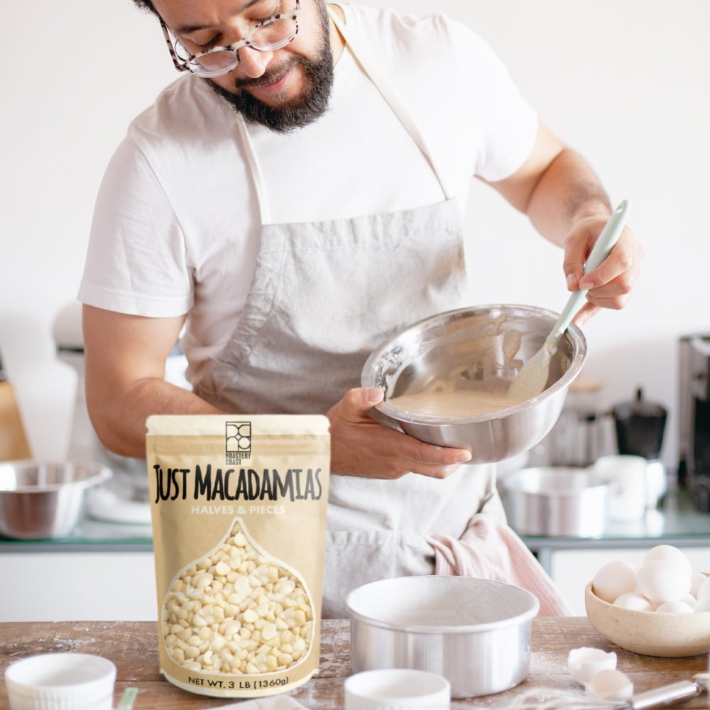 Roastery Coast | Raw Macadamia Nuts | 3 Pounds | Unsalted | Bulk | Snack nuts | Healthy Nuts | Gluten free | Macadamia nut butter | Non GMO | Nut snacks | Unsalted Nuts | Keto snack mix