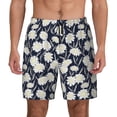 thumbnail image 2 of Picia Daisies Flowers pattern Mens Swim Trunks with Compression Liner Stretch Beach Shorts Quick Dry with Zipper Pockets No-Chafing Board Shorts-Large, 2 of 9