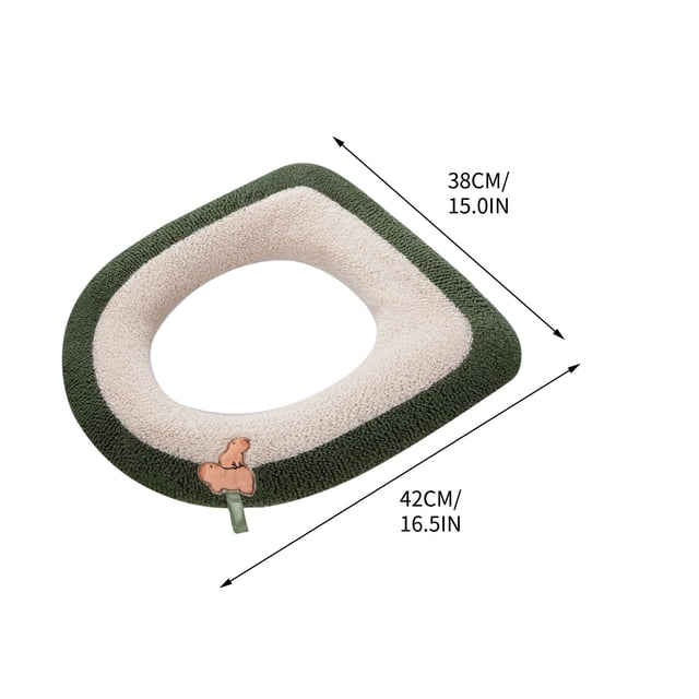 Household Toilet Seat Cushion with Fluff, Thickened Waterproof Toilet Cover, All Season Soft Toilet Pad with Zipper, Machine Washable Toilet Seat Cushion for Home Use
