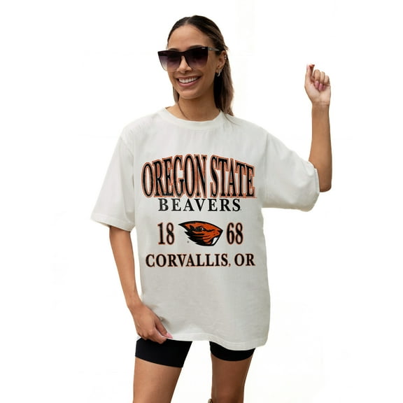 Women's Gameday Couture Cream Oregon State Beavers Unity Oversized T-Shirt