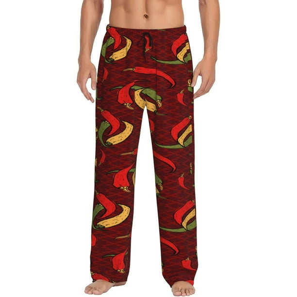Balery Hot Chili Pantalones de pijama para hombre, pijama ultraligero, pantalón de descanso-Small
