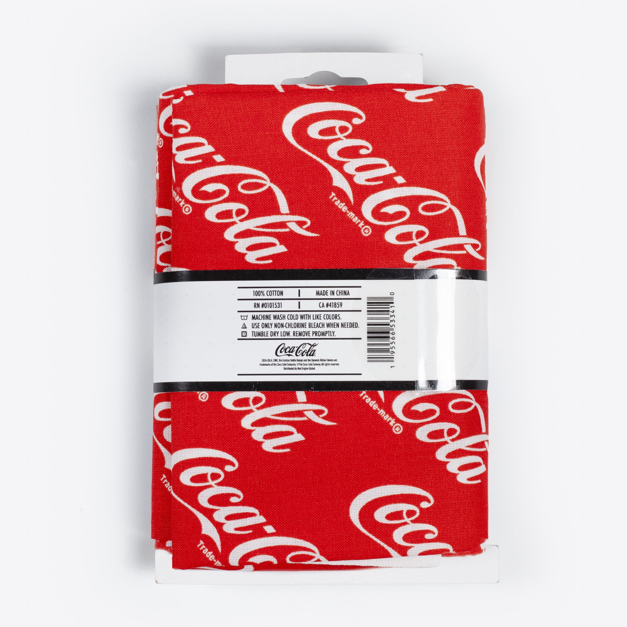 Coca-Cola Logo, 1 Yard Sewing & Craft Fabric Licensed by the Yard. Color- Red and White
