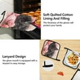 thumbnail image 4 of Black Cat with Rose 5 Pcs Kitchen Set Heat Resistant Oven Mitts and Non-Slip Pot Holders with Adjustable Cooking Apron, 4 of 6