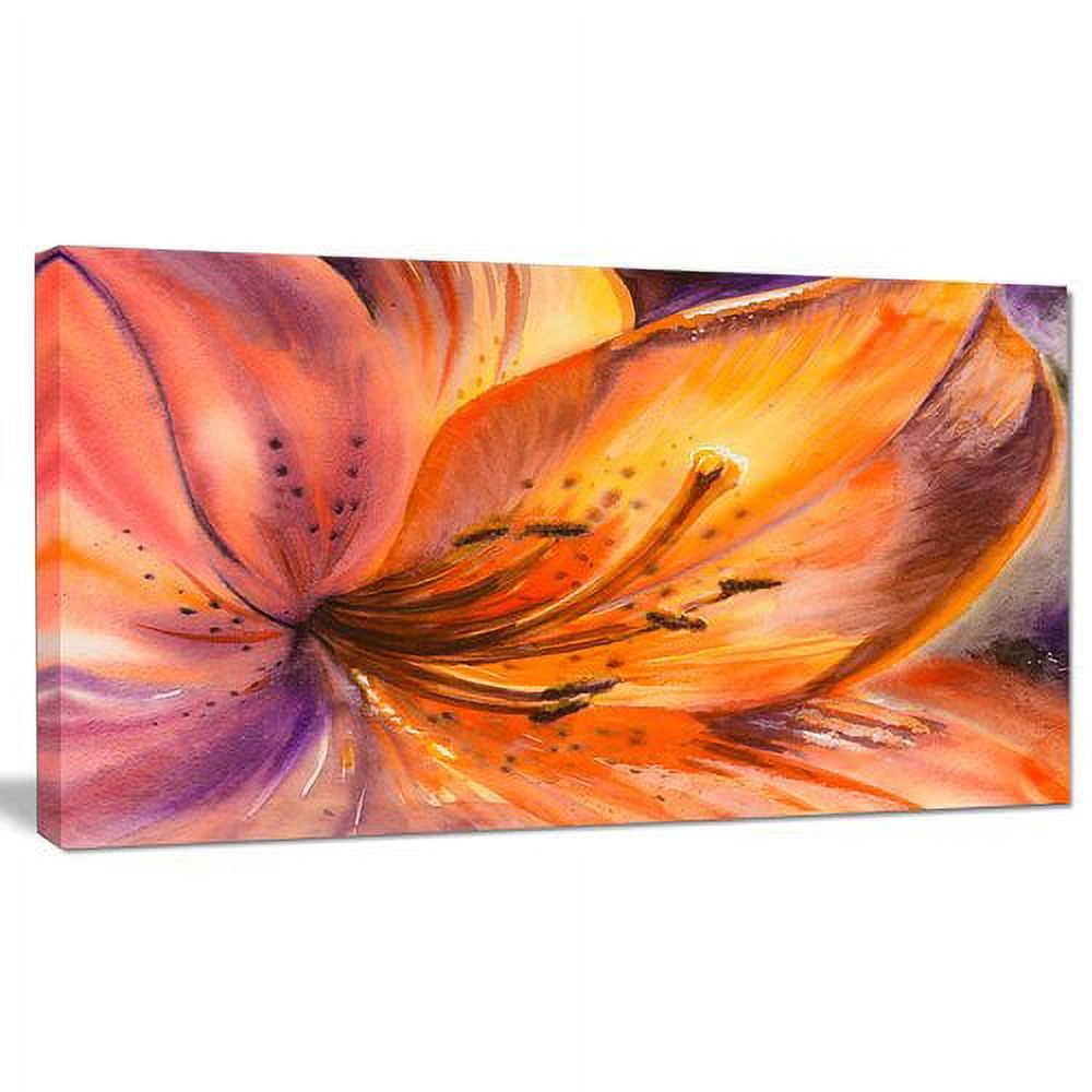 Designart 'Orange Lily Flower ' Floral Canvas Art Print