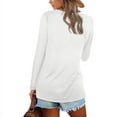 thumbnail image 2 of Haute Edition Casual Tunic Length V-Neck Long Sleeve Top T-Shirt, 2 of 3