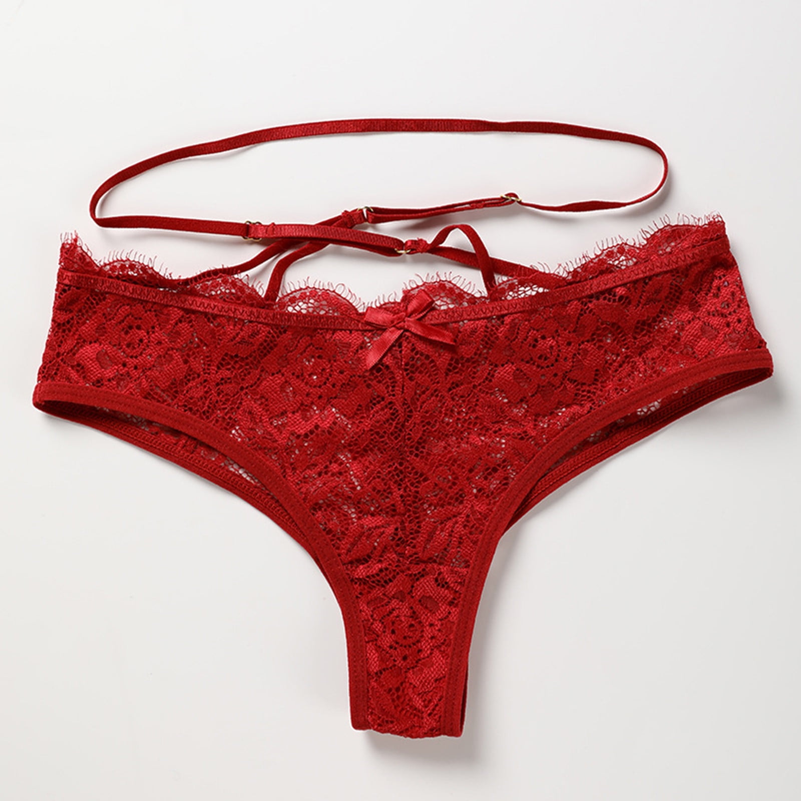 Lopecy-Sta Women's Solid Underwear Cotton Stretch Sexy Panties Lingerie Women  Briefs Discount Clearance Womens Underwear Period Underwear for Women Red 