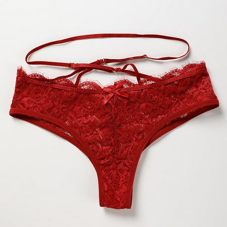 

Womens Underwear Cotton Lace Sexy Breathable Double Thin Belt With Low Waist Underwear Briefs on Clearance
