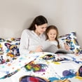 thumbnail image 5 of Manfei Child Teens Cute Animal Dog Bedding Comforter Set 2pcs,Flying Butterflies Twin Comforter Sets Microfiber,Graffiti Splash Breathable Bedding Set,Super Cozy Room Decor,Reversible, 5 of 8