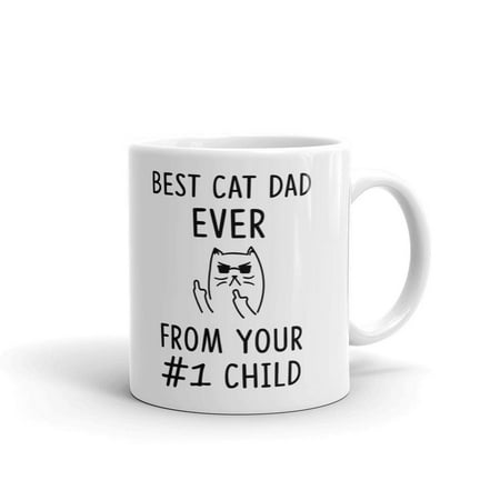 Best Cat Dad Ever From #1 Child Funny Coffee Tea Ceramic Mug Office Work Cup Gift 11