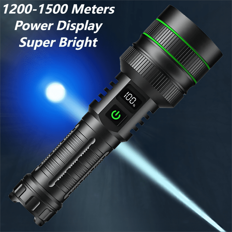 LBE Rechargeable LED Flashlight, 200000 High Lumens Super Bright Powerful Flash Lights, Handheld
