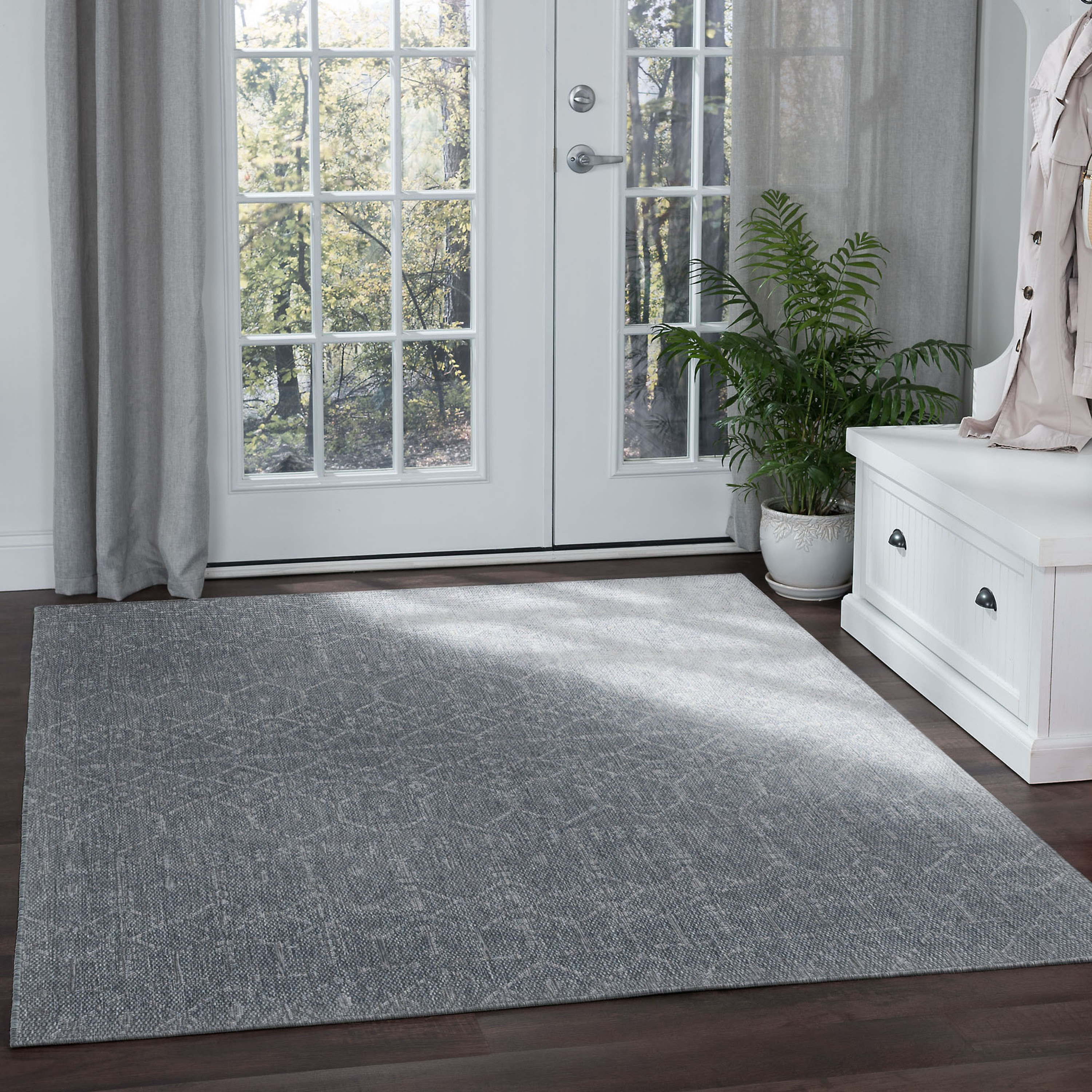 Casavani Home Décor Style Entrance Outdoor Rug,Gray 6x8 Ft