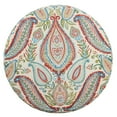 thumbnail image 2 of Paisley Pattern Fabric Upholstered Wooden Ottoman with Hidden Storage, Multicolor, 2 of 5