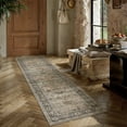 thumbnail image 4 of BERTHMEER 2'x12' Brown Vintage Runner Rugs for Hallway Bathroom Bedroom Entryway Kitchen Non Slip Oriental Traditional Distressed Runner Rugs, 4 of 6