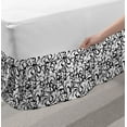 thumbnail image 2 of Floral Bed Skirt, Monochrome Leaves Abstract Design Botanical Arrangement Gardening Inspiration Print, Elastic Bedskirt Dust Ruffle Wrap Around for Bedding Decor, 4 Sizes, Black White, by Ambesonne, 2 of 2