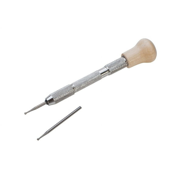 2 Piece Wire Rounder Set w/Wooden Swivel Top Pin Vise and Burs Jewelry Making Tool