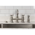thumbnail image 3 of Kingston Brass KS7278BEXBS Essex Two-Handle 4-Hole Deck Mount Bridge Kitchen Faucet with Brass Side Sprayer in Brushed Nickel, 3 of 8