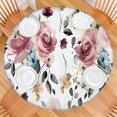 thumbnail image 2 of Pioneer Flower Floral Print Pattern Round Fitted Tablecloth with Elastic Edge,Dining Table Cover Waterproof,Outdoor Round Tablecloth for Camping,Dining,Indoor and Outdoor, 2 of 7