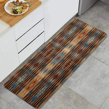 

Kitchen Rug;Native Southwestern Design Tan Gray Brown;Anti-Fatigue Non Slip Waterproof Kitchen Mat Cushioned