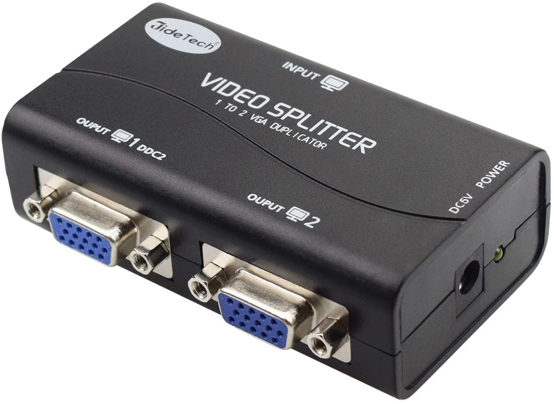 VGA Splitter 2 Port USB Powered Support 1920X1400 Resolution 250MHz