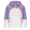 thumbnail image 4 of IYTR Men's Sunscreen Coat Zipper Hooded Neck Coat Patchwork Relaxed Sun Protection Jacket with Pocket Long Sleeve Jacket Purple XXXL, 4 of 6