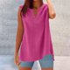 thumbnail image 2 of Camisa sin mangas con cierre de botones para mujer para el verano: informal para el día a día, color liso, versátil con vaqueros/pantalones., 2 of 4