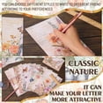 thumbnail image 5 of sixwipe 92 Pcs Watercolor Stationery Set with Envelopes, Lined with Adhesive Seal, Floral Butterfly Pattern, Multicolor, 5 of 7