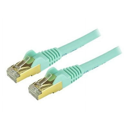 UPC: 0065030871402 | StarTech C6ASPAT30AQ StarTech.com Cat6a Shielded Patch Cable – 30 ft – Aqua – Snagless RJ45 Cable – Ethernet Cord – Cat 6a Cable – 30ft
