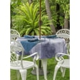 thumbnail image 4 of Outdoor Tablecloth with Umbrella Hole Zipper Boho Pines Round Tablecloth 54" Waterproof Outside Table Cloth Fogged Mist Forest Purple-blue Mountain Vintage Patio Table Cover Tablecloths for Picnic, 4 of 8