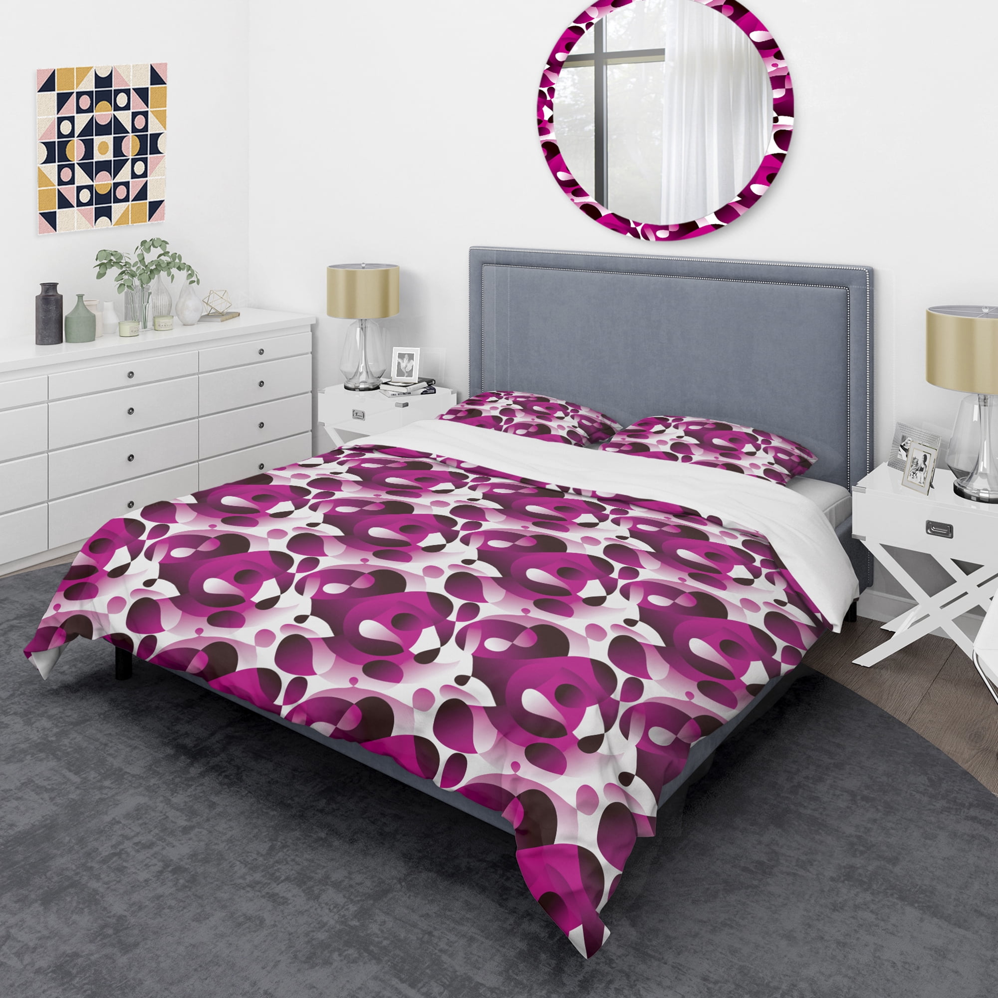 Designart 'Abstract Design Retro Pattern VI' Mid-Century Modern Duvet Cover Set