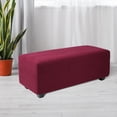 thumbnail image 4 of QJUHUNG Stretch Indoor Ottoman Slipcover Jacquard Rectangle Footstool Cover Dark Gray X-Large, 4 of 7