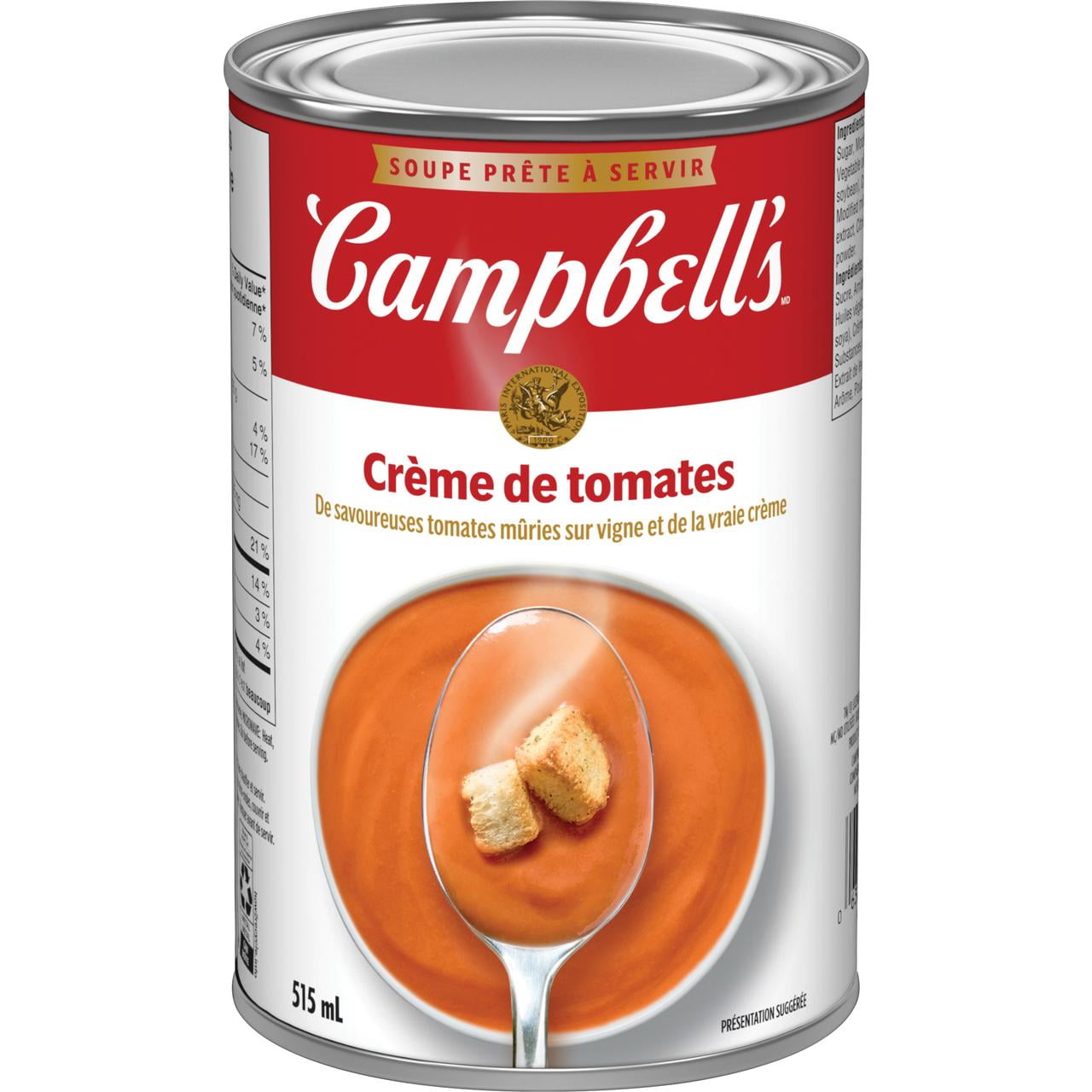 Campbell's® Creamy Tomato Ready to Serve Soup (515mL Can), Shelf Stable, Ready to Serve Soup 515 mL