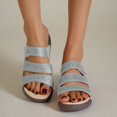 thumbnail image 2 of Hopeusnice Women's Wedges Shoes Non-Slip Breathable Trendy PU Materials Summer Shoes Soft Open Toe Sandals Thick-Soled Wedge Heel Flexible Walking Shoes Gray 39, 2 of 9
