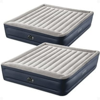 Intex Dura Beam Plus Deluxe Airbed, Air Mattress Bed w/Built In Pump, King (2 Pack)