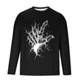 thumbnail image 6 of YOIAVAIOY Mens Ghost Print T Shirt Halloween Pumpkin Shirts Novelty Holiday Tee Shirts Spooky Season Pullover Tops Black M, 6 of 6