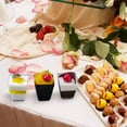 thumbnail image 3 of Oasis Creations Square Dessert Cup - 5.5 ounce - 50 Count - Spoons Included - Clear Plastic - Large Appetizer Cup -Tall Dessert Cup-Tasting Cup- Parfait Cup-Disposable or Reusable, 3 of 8