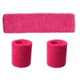 thumbnail image 1 of Langgg Unisex Polyester Elastic Wristband Headband Set Solid Color Breathable Sports Basketball Sweatband, 1 of 4